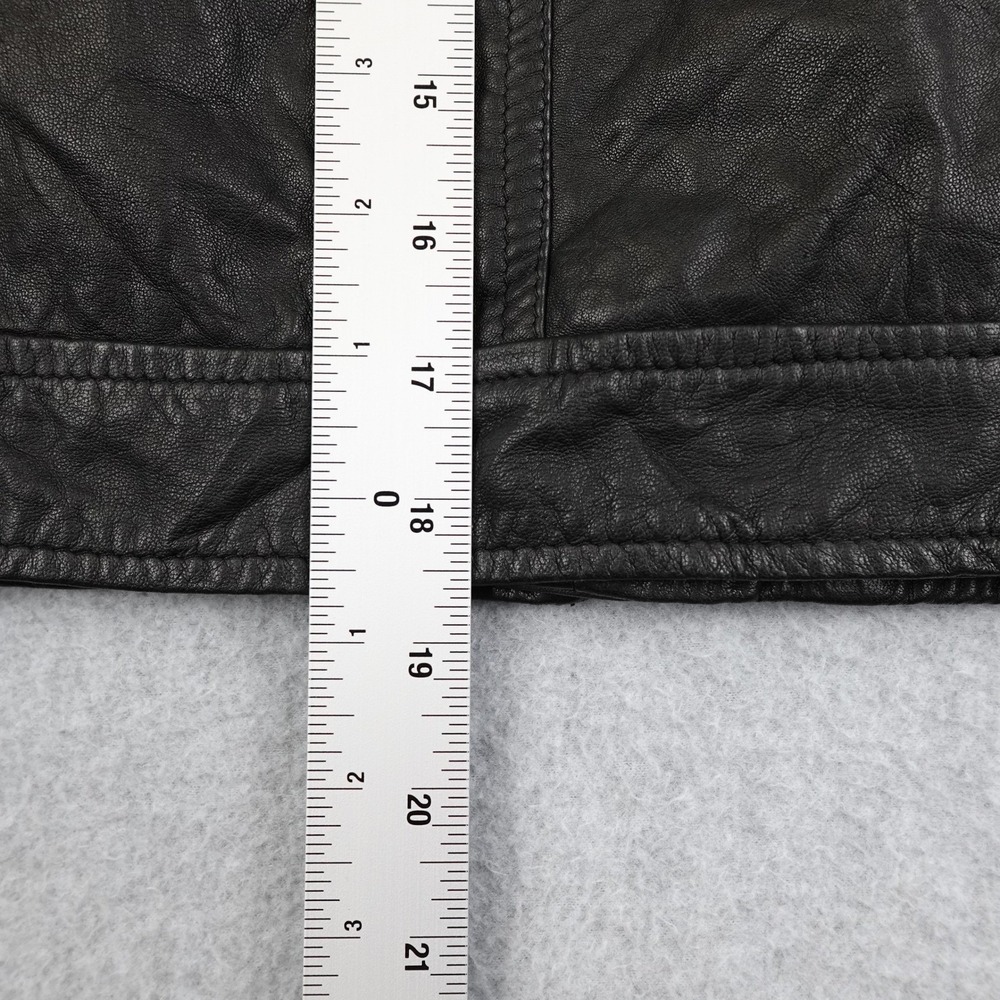 JOES Sheep Leather Jacket Black Biker Moto Zippered Women's Small Cropped Punk - Picture 15 of 16